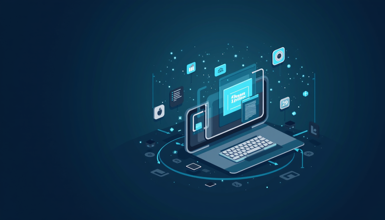 Ilustrație concept marketing digital resurse umane, cu oameni și elemente digitale